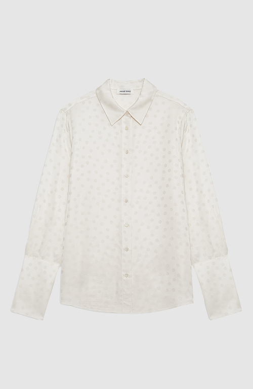 Anine Bing Amanda Dot Jacquard Shirt In White