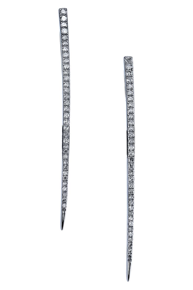 Diamond Dagger Earrings, Main, color, STERLING SILVER