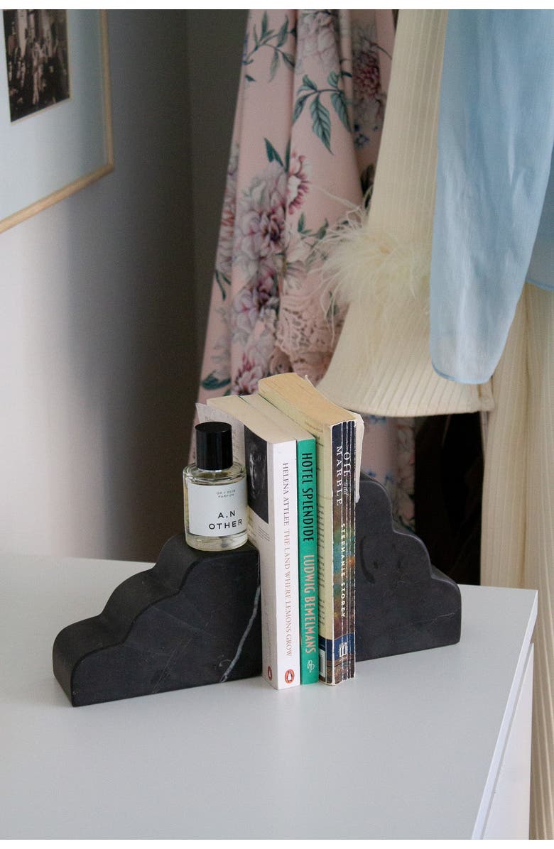 Parma Tile Cloud Bookend, Alternate, color, Black