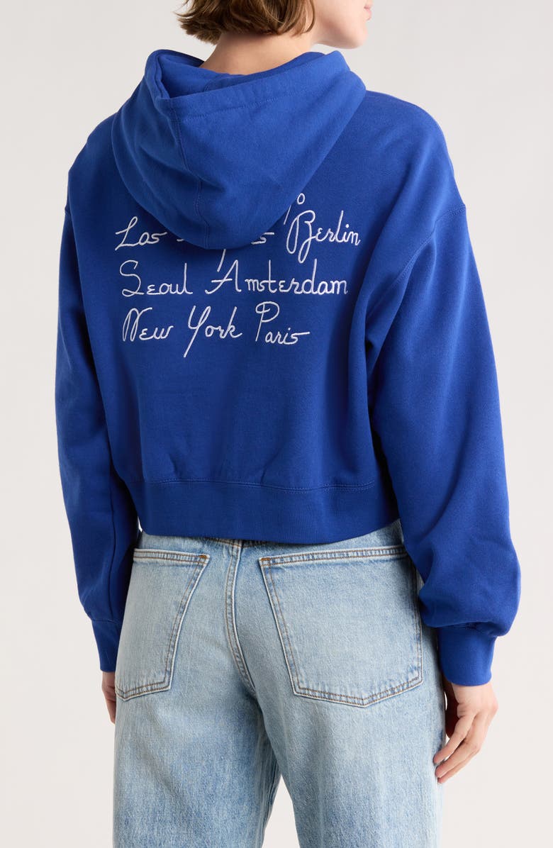 Obey Cities Crop Hoodie, Alternate, color, Blue