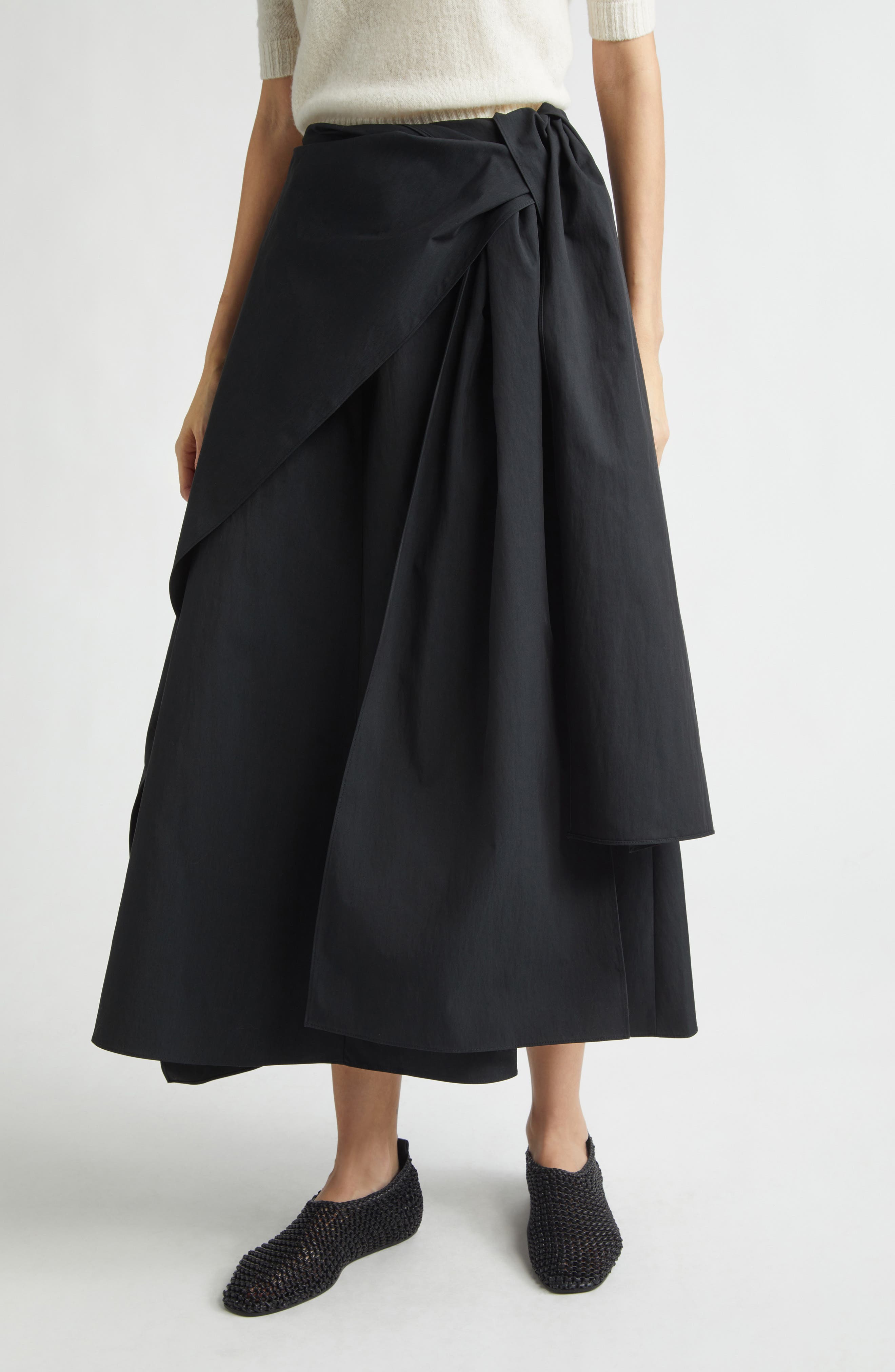 Layered Cotton & Nylon Skirt - image 2