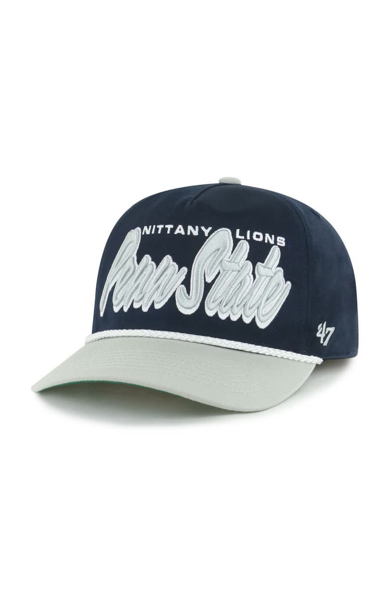 '47 Men's '47 Navy Penn State Nittany Lions Dropshadow Rope Hitch Adjustable Hat, Alternate, color,