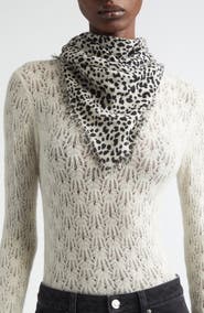 Isabel Marant Alecia Print Fringed Wool & Cashmere Scarf