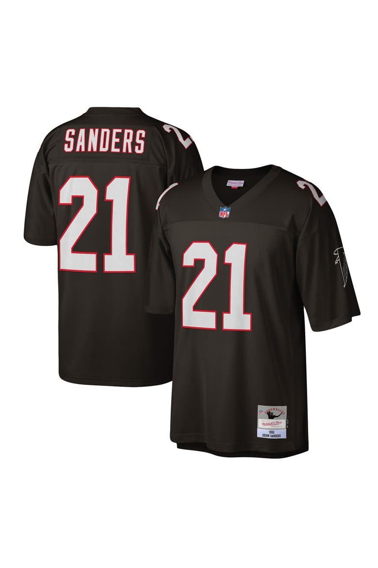Men's Mitchell & Ness Deion Sanders Black Atlanta Falcons Legacy Replica Jersey, Main, color, Black