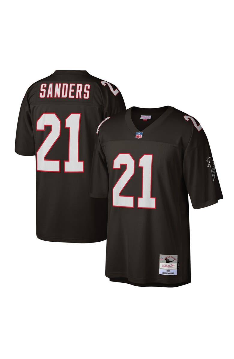 Mitchell & Ness Men's Mitchell & Ness Deion Sanders Black Atlanta Falcons Legacy Replica Jersey, Main, color, Black