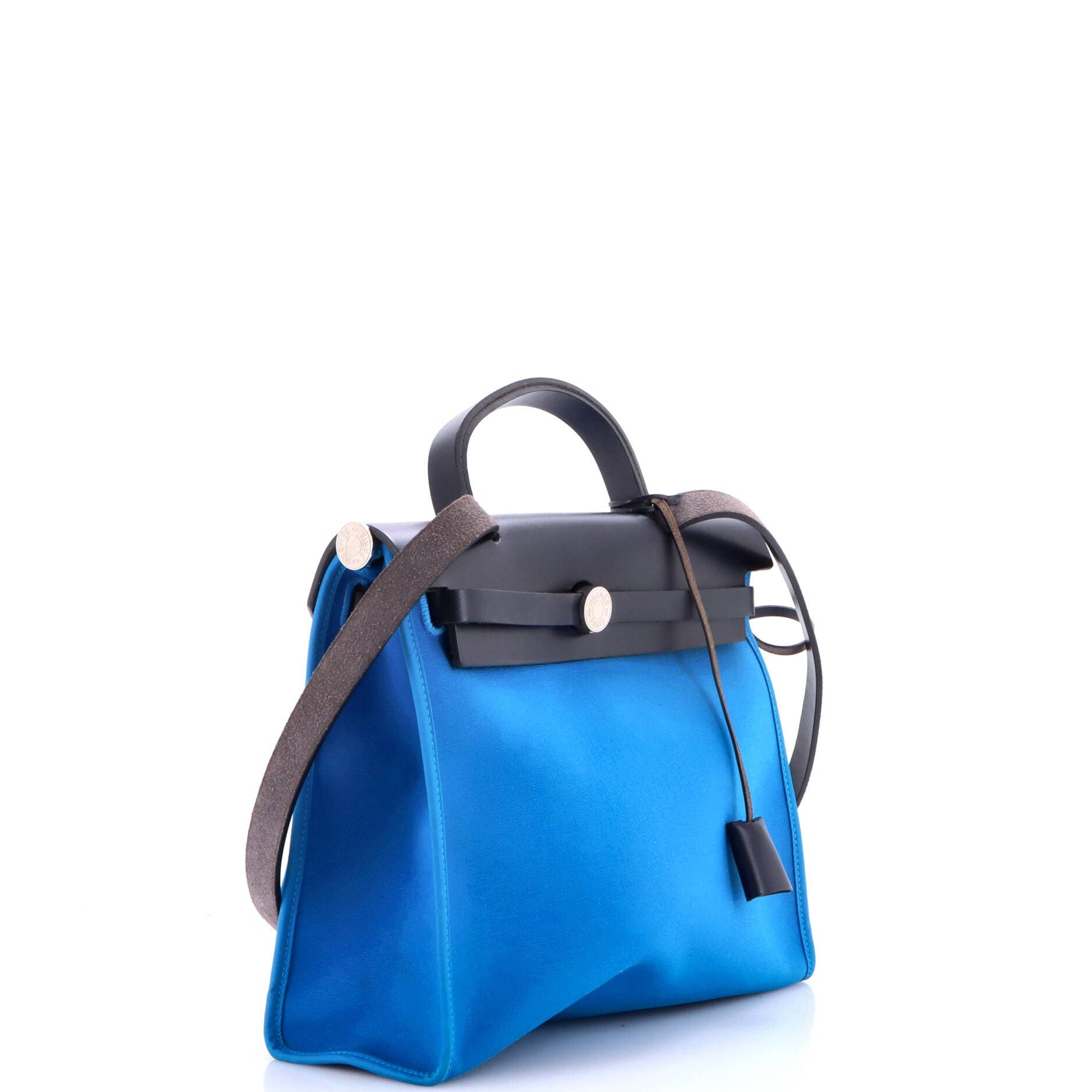 Herbag Zip Leather and Toile 31, Alternate, color, Blue