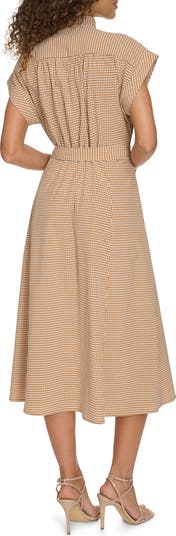 Mini Gingham Check Short Sleeve Shirtdress