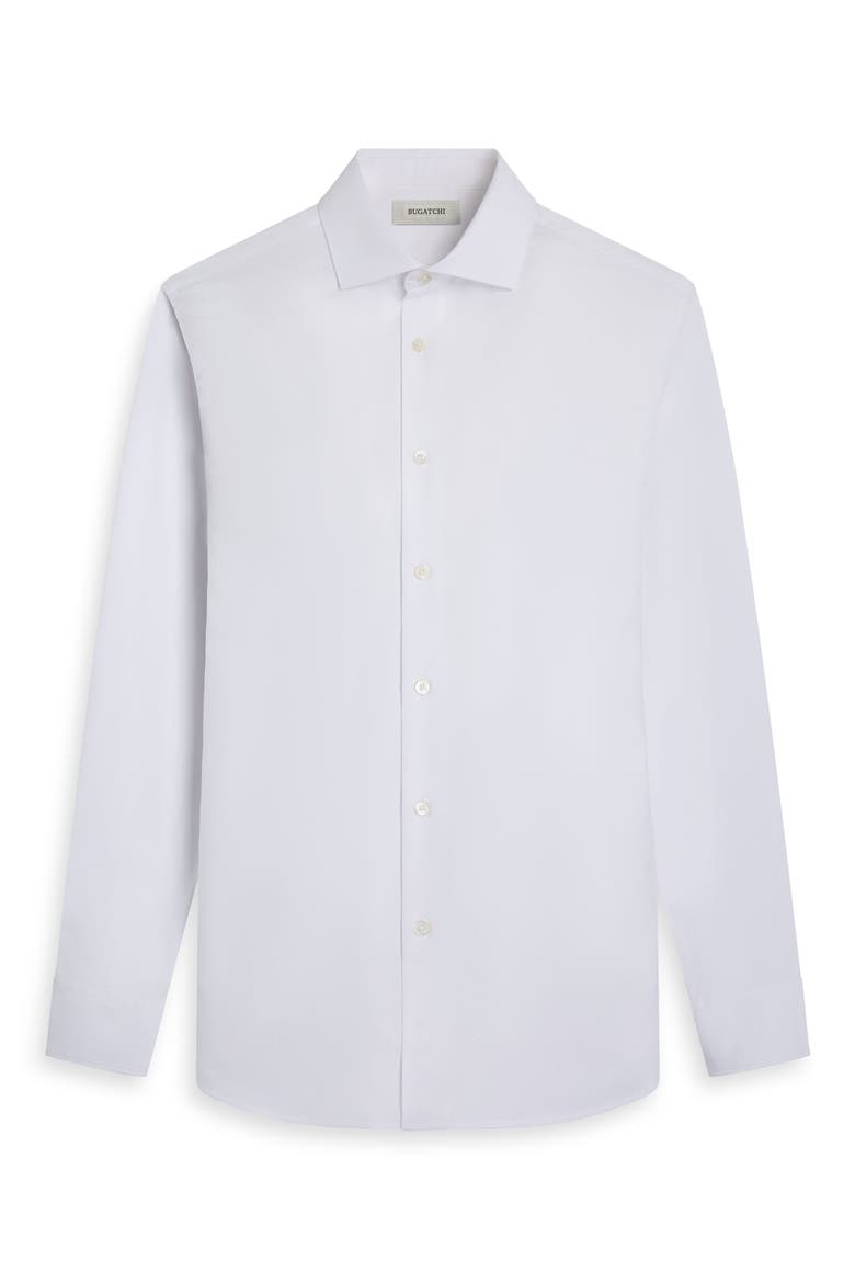 Axel Shaped Fit Jacquard Button-Up Shirt, Alternate, color, WHITE