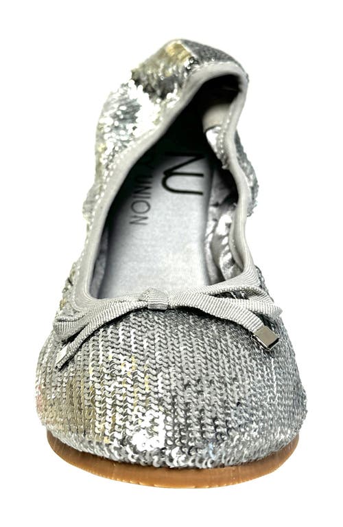 Ninety Union Sequin Ballerina Flat In Silver