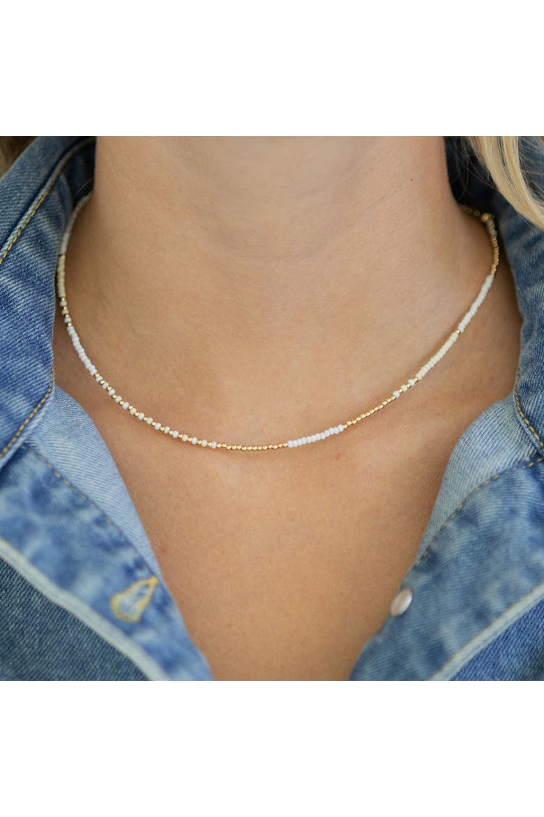 30A Sands Tiny Beaded Necklace, Alternate, color, White
