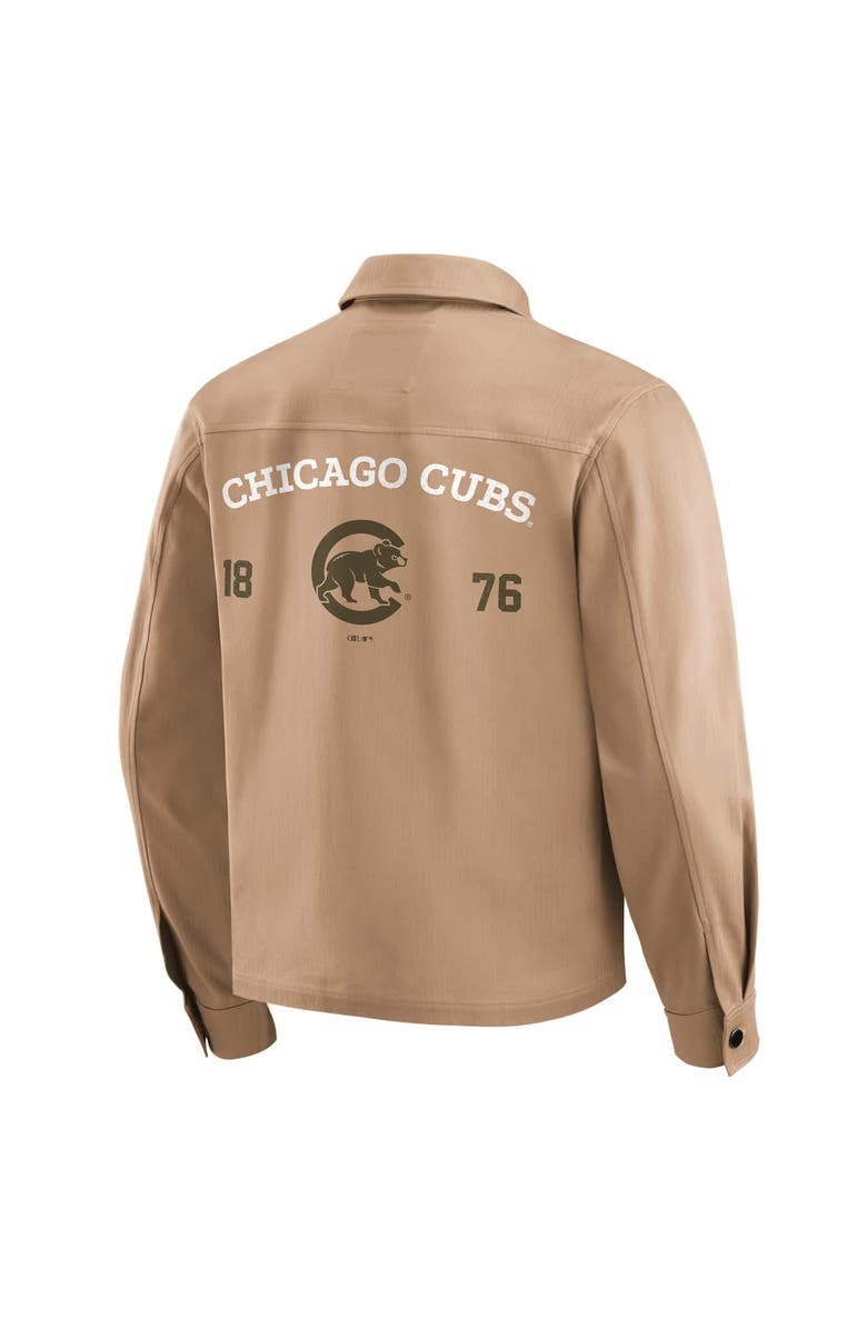 Darius Rucker Collection by Fanatics Men's Darius Rucker Collection by Fanatics  Tan Chicago Cubs Distressed Washed Full-Zip Jacket, Alternate, color, Tan