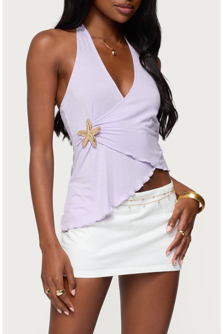 Arian Starfish Crossover Halter Top, Alternate, color, LILAC