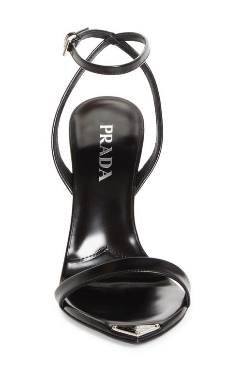 Prada Logo-detailed Leather Sandals In Black