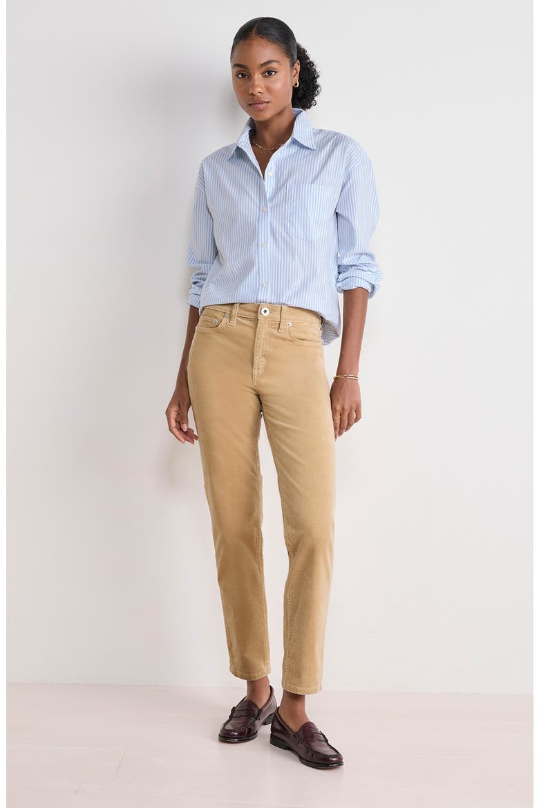 Corduroy Ankle Straight Leg Pants, Alternate, color, SAND