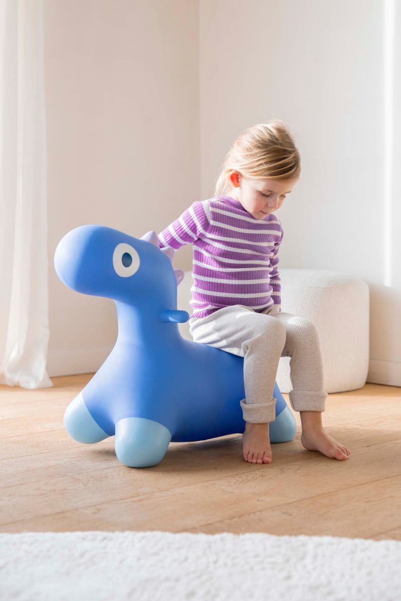 Hoppi Dino Inflatable Toy for Kids, Alternate, color, Cosmic Blue