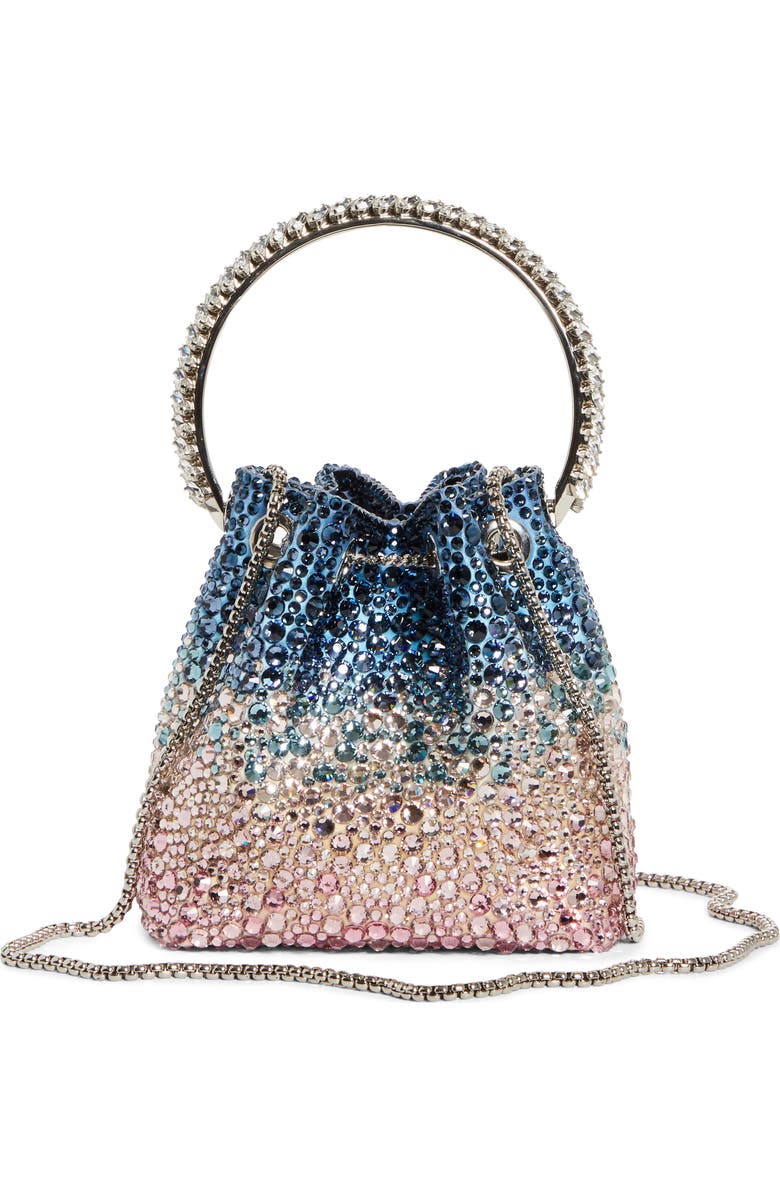 Jimmy Choo Bon Bon Crystal Embellished Top Handle Pouch, Alternate, color, Sunrise Mix