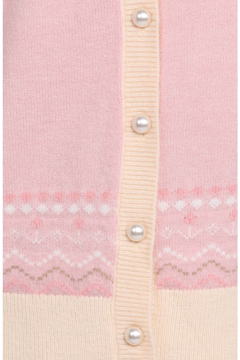Poppi Fair Isle Cardigan, Alternate, color, PINK