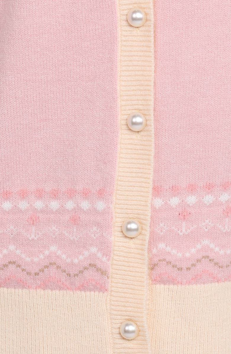 Petal & Pup Poppi Fair Isle Cardigan, Alternate, color, Pink