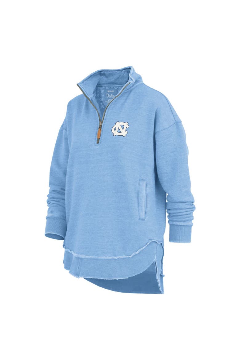 Women's Pressbox Light Blue North Carolina Tar Heels Northfork Sojourn Poncho Quarter-Zip Sweatshirt, Alternate, color, Light Blue