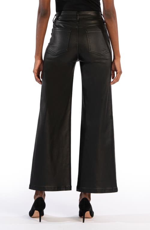 Kut From The Kloth Meg High Waist Coated Wide Leg Jeans In Black