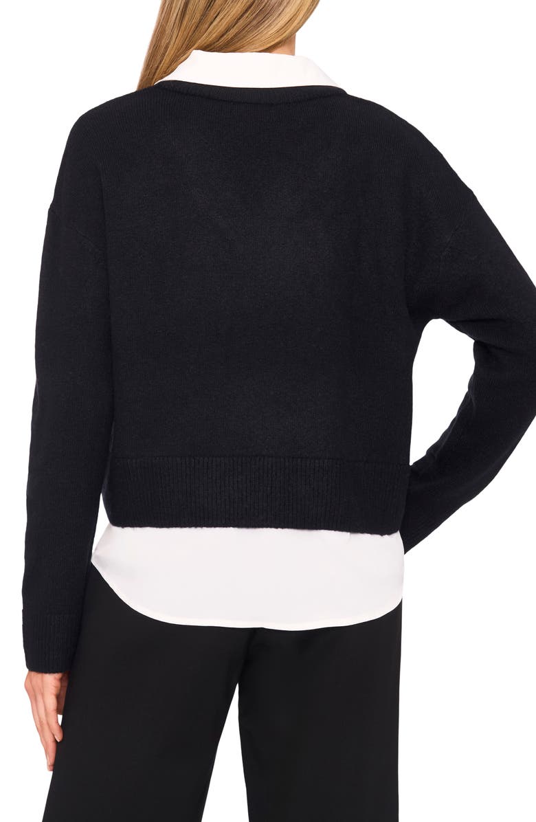 Halogen<sup>®</sup> Layered Look Sweater, Alternate, color, Rich Black