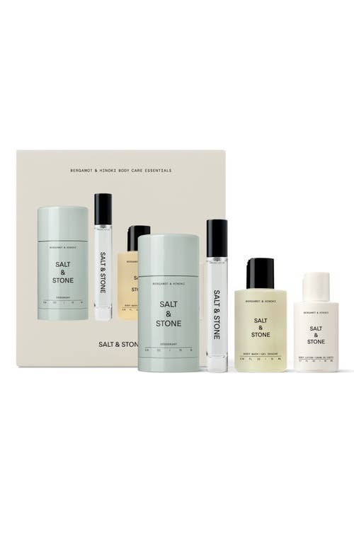 Salt & Stone Bergamot & Hinoki Body Care Essentials $54 Value In Transparent