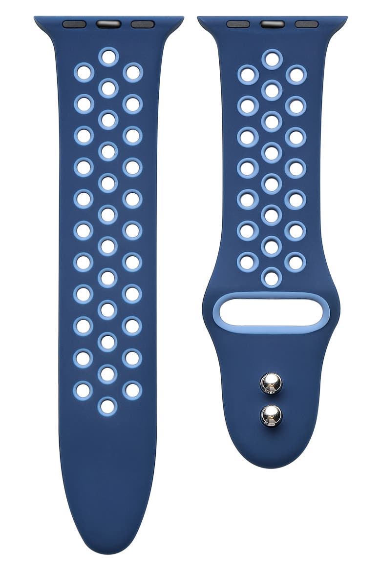Skytraveller Silicone 22mm Apple Watch® Watchband, Main, color, NAVY BLUE