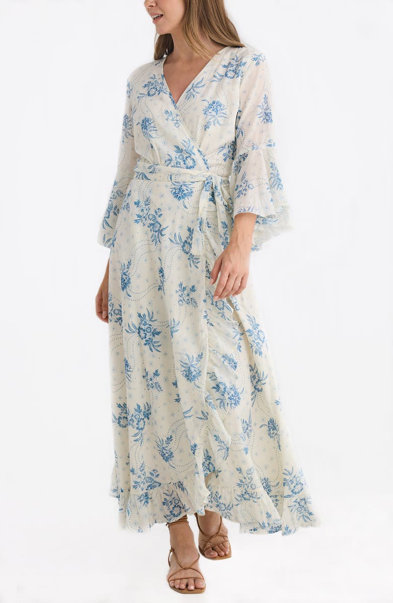 Talisman the Label Carly Print Wrap Maxi Dress, Alternate, color,