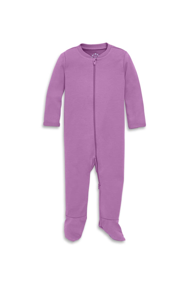 Baby Organic Zip Footie In Solid, Main, color, Lavender