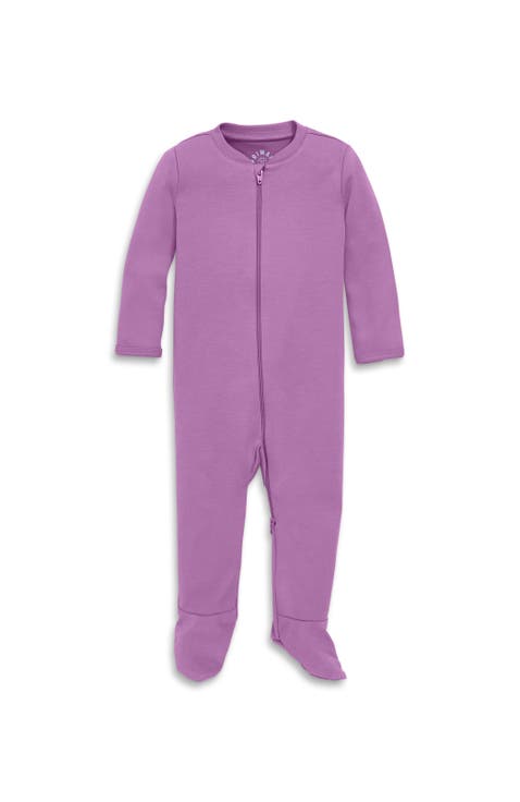 Baby Organic Zip Footie In Solid