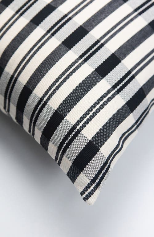 ARCHIVE NEW YORK ARCHIVE NEW YORK CECILIA BLACK AND IVORY PLAID RECTANGLE HANDWOVEN COTTON THROW PILLOW 