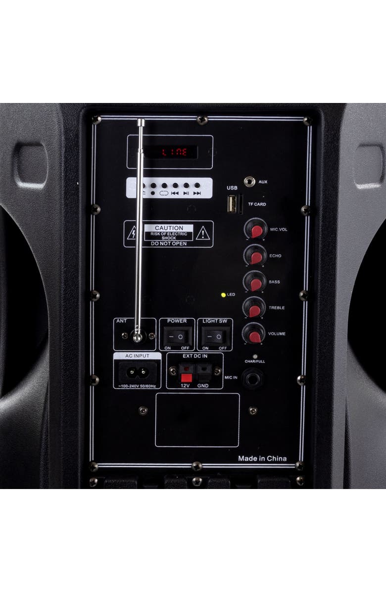 Befree Sound 15in Bluetooth Rechargeable Party Speaker With Illuminating Lights, Alternate, color, Black