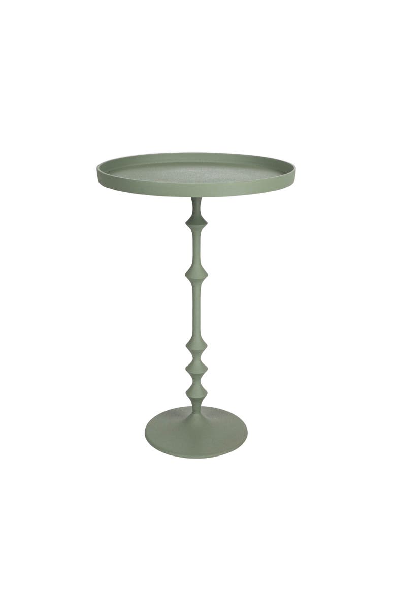 Storied Home Metal Round Table with Sculptural Silhouette, Main, color, Green