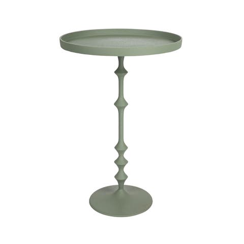 Metal Round Table with Sculptural Silhouette