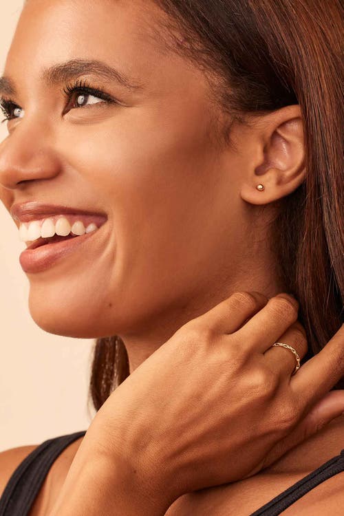 Oradina 18k Yellow Gold Have A Ball Stud Earrings In Gold