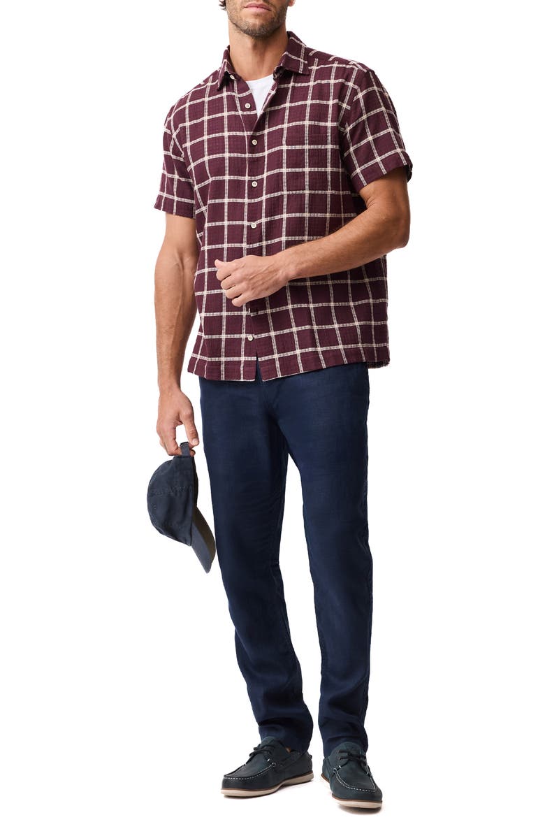 Rodd & Gunn Weatherstones Windowpane Check Short Sleeve Cotton Button-Up Shirt, Alternate, color,