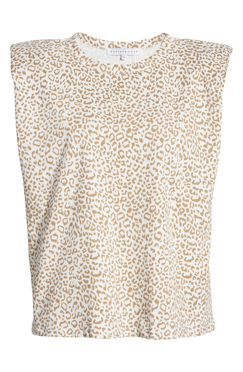 Endless Rose Leopard Print Padded Shoulder Tank Top, Alternate, color,