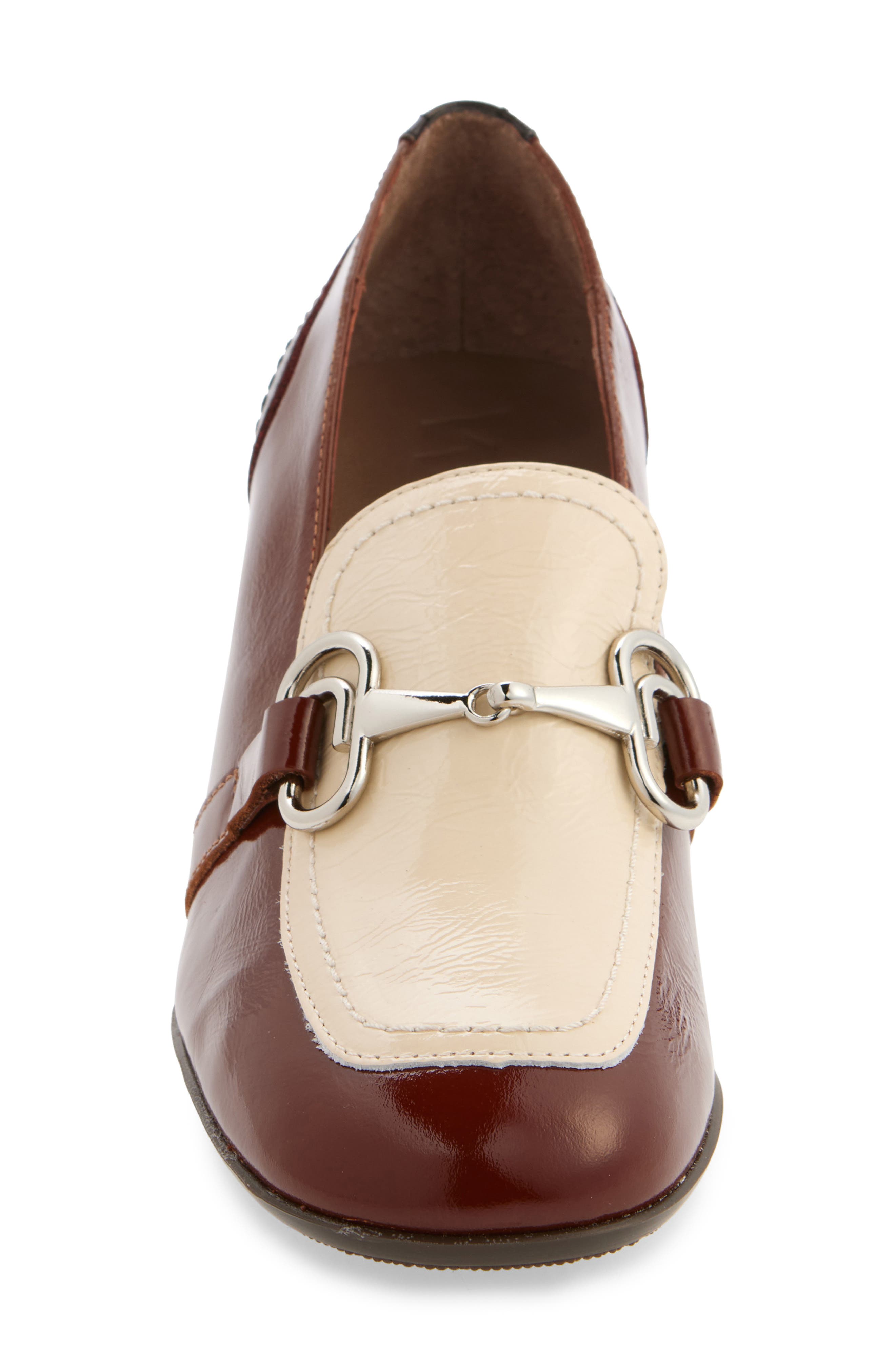 Wonders Moc Toe Bit Loafer Pump, Alternate, color, Brown Cream Combo
