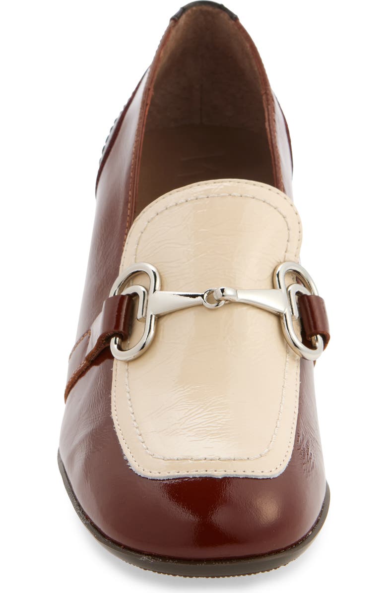 Wonders Moc Toe Bit Loafer Pump, Alternate, color, Brown Cream Combo