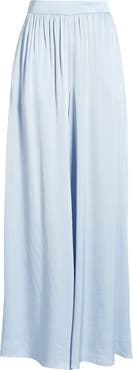 MANGO High Waist Satin Wide Leg Pants