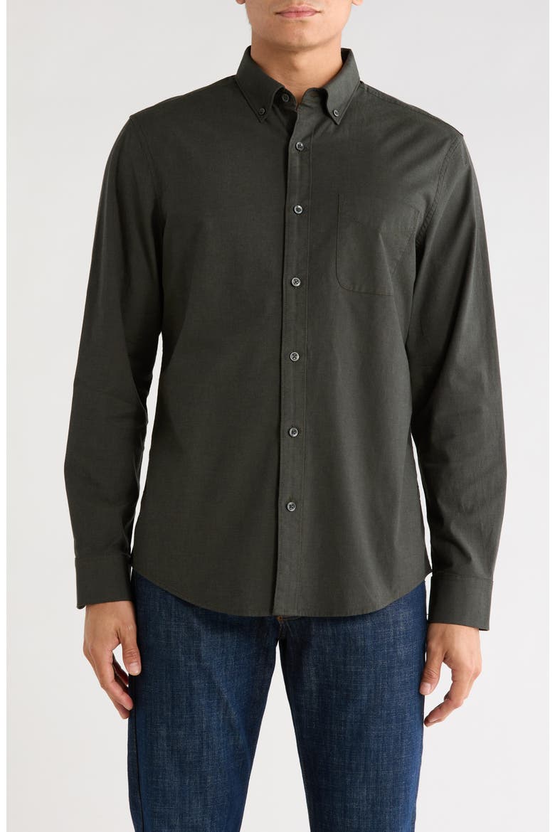 Oxford Button-Down Shirt, Main, color, GREEN CITY EOE