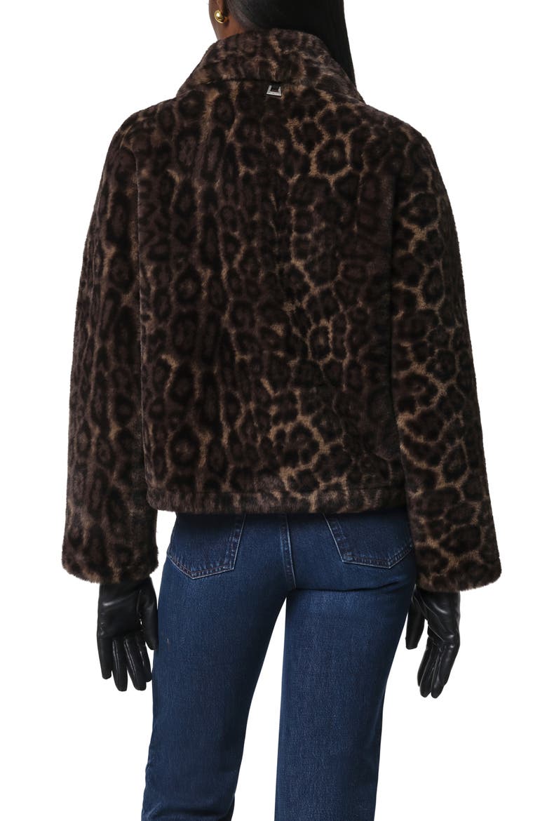 Elis Leopard Pattern Pluche™ Faux Fur Coat, Alternate, color, DARK LEOPARD