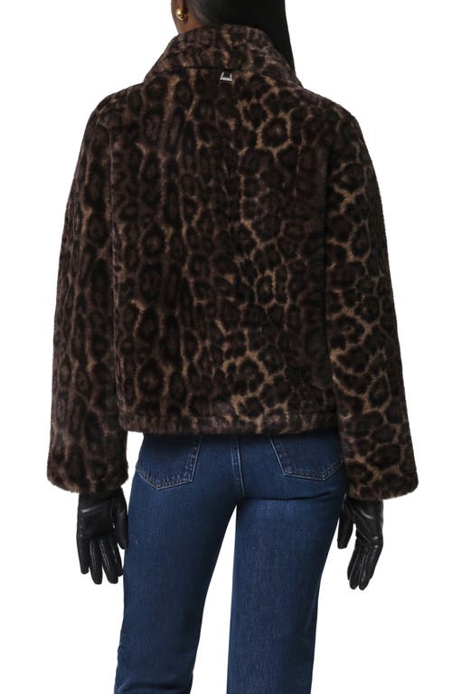 Apparis Elis Leopard Pattern Pluche™ Faux Fur Coat In Brown
