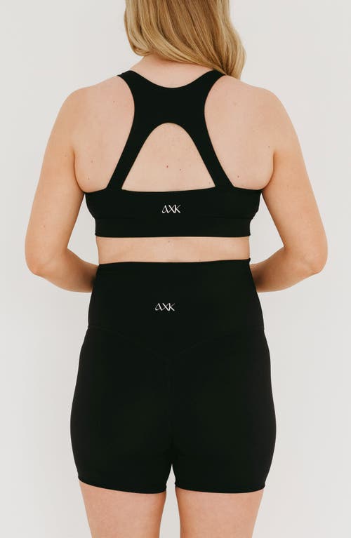 Axk Athletic Maternity Bike Shorts With Supportive Belly Band In Black