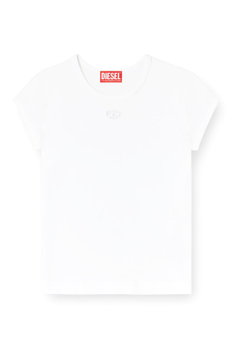 T-Angie-OD Embroidered Oval D Cutout T-Shirt, Alternate, color, WHITE