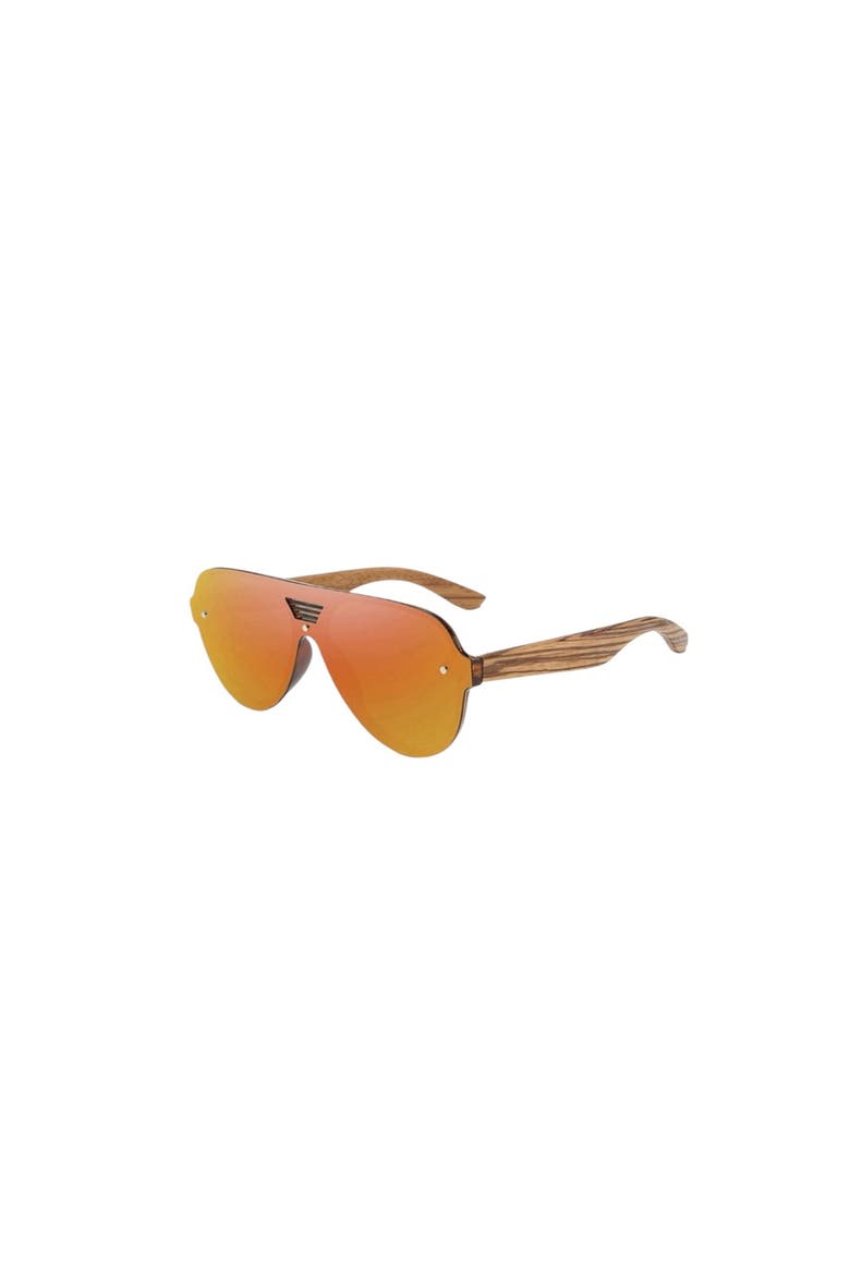Amber 74mm Aviator Sunglasses, Alternate, color, Orange