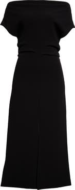 Proenza Schouler Rosa Off the Shoulder Matte Crepe Midi Dress