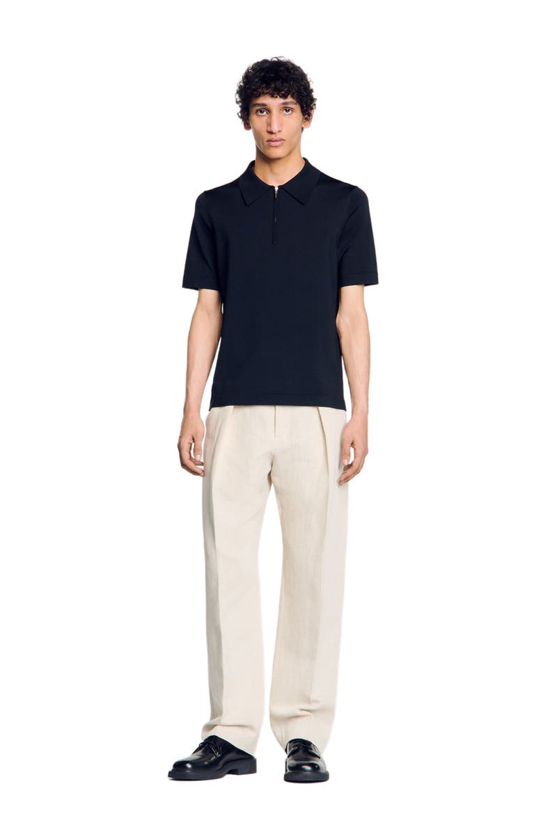 SANDRO Knitted polo with zip collar, Alternate, color, 