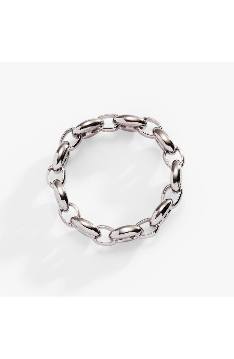 Alex and Ani Frozen Mariner Chain Ring, Main, color, Silver