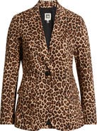 Anne Klein One-Button Stretch Cotton Blazer